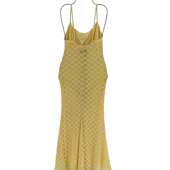Bardot 'Adoni' Yellow Polyamide Mesh Maxi Dress Size 4 - Picture 3 of 4